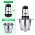 thumbnail image 5 of Procesador de alimentos Qinkada, potente picadora de carne de 500 W, tazón de acero inoxidable de 14 tazas, 3 modos de velocidad, 4 cuchillas de dos niveles para cebolla, carne, nueces, frutas, ajo, v, 5 of 5