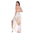 thumbnail image 3 of FORMRS Womens Long Sarong Beach Wrap Semi-Sheer Bikini Skirt Bathing Swimsuit Cover Up, Gray Seashell, 3 of 7