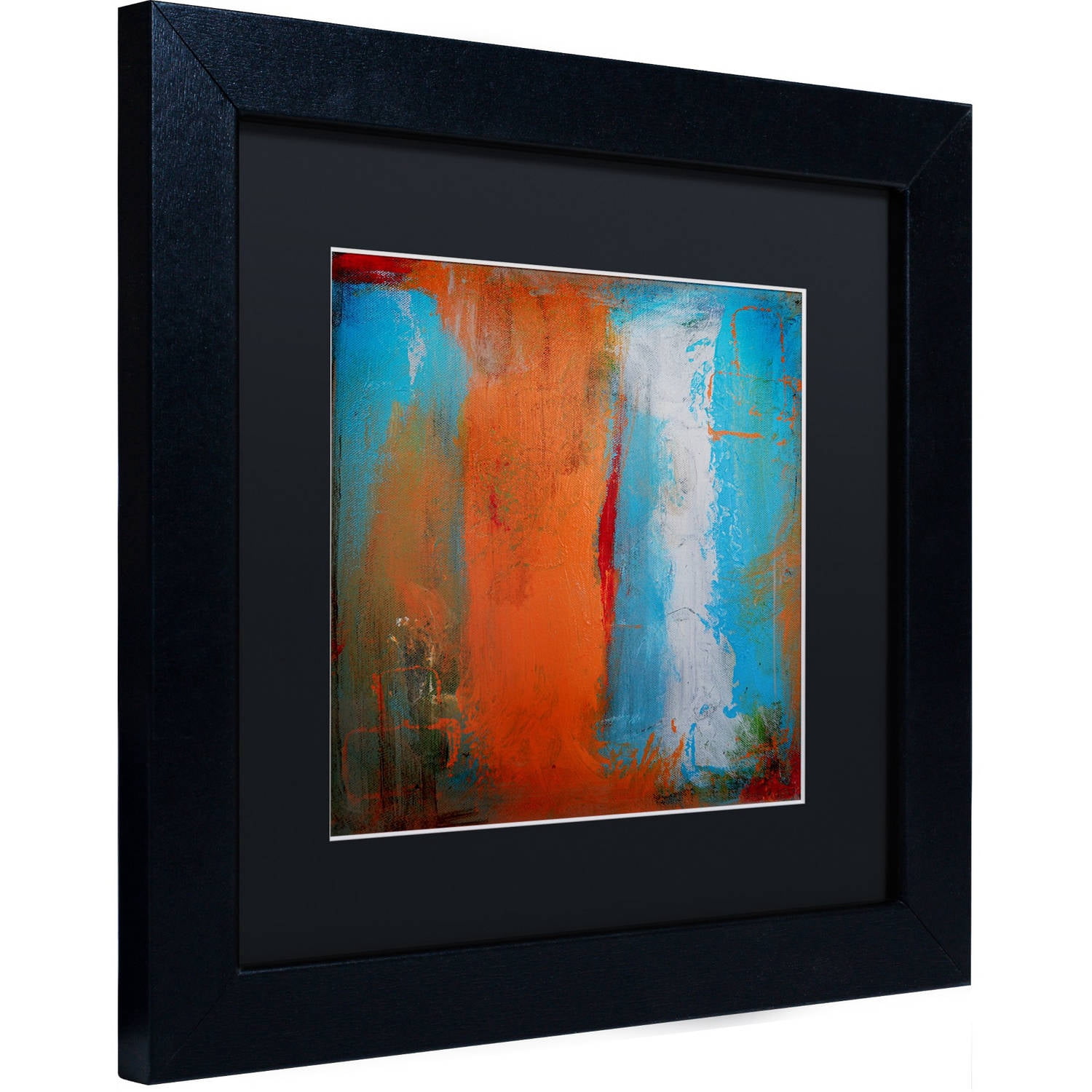 Trademark Fine Art "Orange Swatch" Canvas Art by Nicole Dietz Black Matte, Black Frame