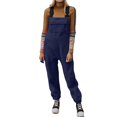 thumbnail image 2 of Clearance! Lisingtool Long Pant Thermals for Women Women'S Solid Color Fashionable Autumn Winter Plush And Thick Pocket Jumpsuit, 2 of 8
