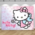 thumbnail image 3 of Fondo de Hello Kitty, decoración de fiesta, niña, niños, Fondo de cumpleaños, fotografía de gatos lindos, accesorios de estudio fotográfico, suministros de pancarta, 3 of 5