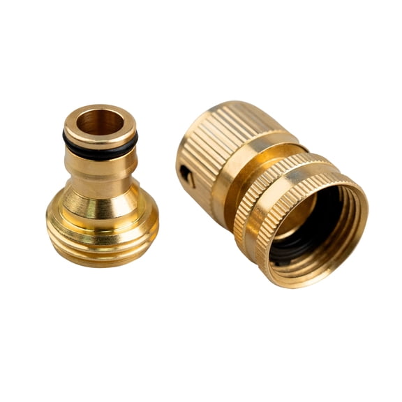 Brass Garden Hose Quick Connect,3/4 Inch Quick Connect Hose Fittings,No-Leak Water Hose Connectors Fittings Male And Female