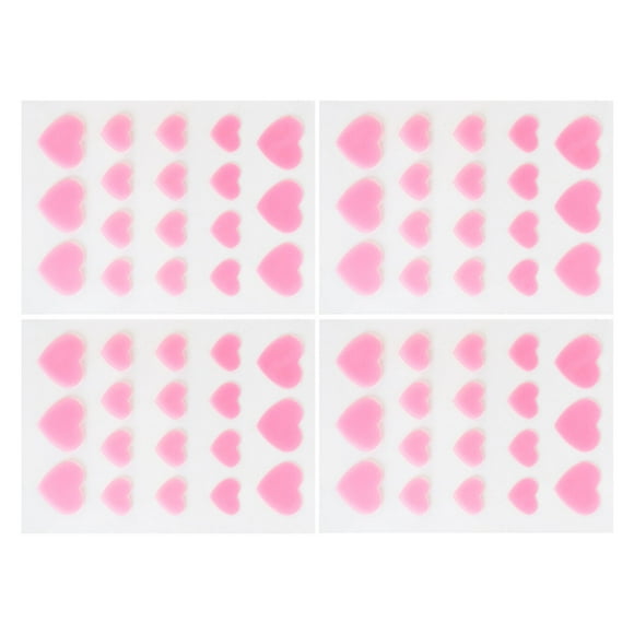 Facial Spot Sticker, Hydrocolloid Patch 4 Packs 18 Dots Pink Mild Stickiness Isolation Effect Comfortable Fit for Daily Makeup