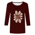 thumbnail image 3 of Hvot&aat Women's Trendy T-Shirts Sunflower Graphic Loose 3/4 Sleeve Tee Casual Boat Neck Cute Funny Blouse, 3 of 3