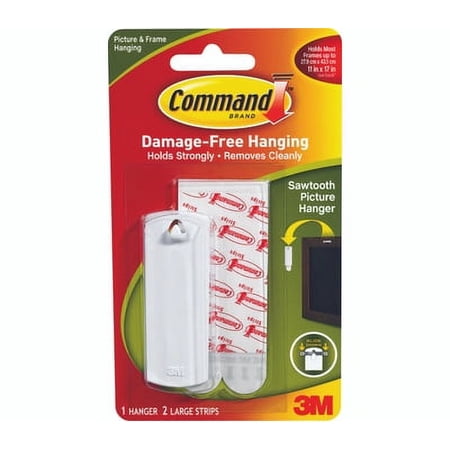 2PC 3M 17040 Command Saw Tooth Picture Hanger With Adhesive