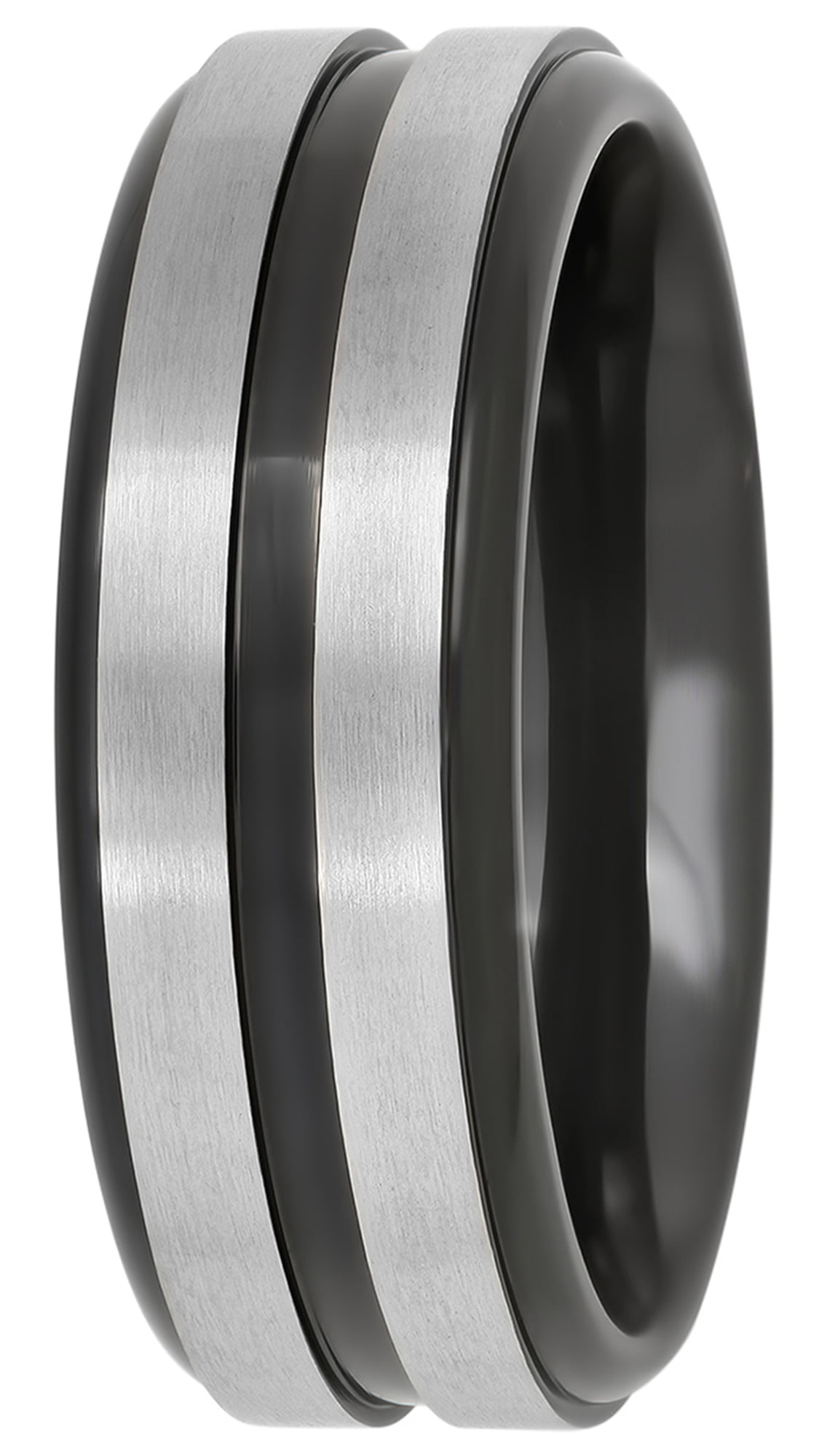 steel nation jewelry mens stainless steel 8mm twotone black wedding