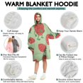 thumbnail image 5 of Strawberry Plants Fruit Character Green Pattern Wearable Oversized Blanket,Wearable Blanket Hoodie for Adults,Cozy Hooded Blankets with Super Pockets,Super Warm Fuzzy Pullover for Women & Men, 5 of 6