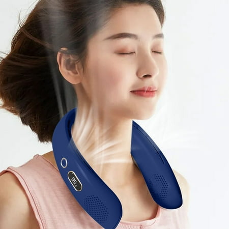 

Neck Hanging Fan Lazy Person Portable Digital Display Screen Small Fan Student Leaf Neck Hanging Fan Charging