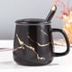 thumbnail image 2 of Naiovety Taza de cerámica para café, té, leche, agua, recipiente para avena, taza con asa, cuchara, porcelana, restaurante, suministros para Juegos de servir café y té Tipo 2, 2 of 6