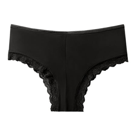 

CLZOUD Women s Underpants Black Lace Custom High Waist Underwear Tangas No Show Bikini Custom Thongs Women Underwear Panties Cotton Thong S