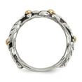thumbnail image 2 of Sterling Silver w/14k Antiqued Leaves & Flowers Band, 2 of 5