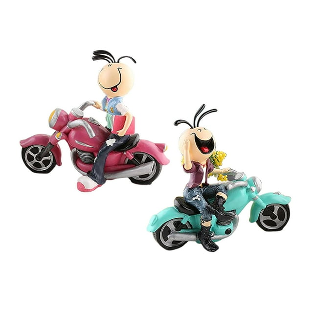 GROWTH TANK 2 Pcs Statue de Poupée Moto Figurines de Collection pour Salon Table