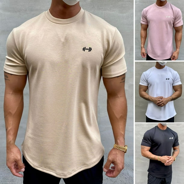 Kaesi Men T-shirt Solid Color Friendly to Skin Simple Young Style Machine  Washable Soft Material Breathable Slim Fit Crew Neck Summer Tops Daily  Clothes 