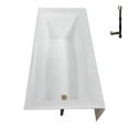 thumbnail image 6 of Streamline NAL-5520-PBR 66 in. x 32 in. Acrylic Left-Hand Drain Alcove Bathtub in Glossy White With External Drain in Polished Brass, 6 of 10