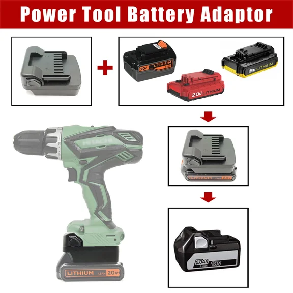 Adapter for Black Decker 20V Li-ion Battery Convert to for Hitachi 18V Tools