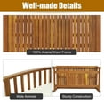 thumbnail image 6 of Ktaxon 4 Pcs Outdoor Acacia Wood Sofa Furniture Set Cushioned Chair Coffee Table Garden, 6 of 9