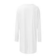 thumbnail image 4 of VSSSJ Casual Blouses for Women Solid Color Classic Versatile Dressy Breathable Tee Tops 3/4 Sleeve Comfy Soft Crew Neck Loose T-Shirts White XXXL, 4 of 5