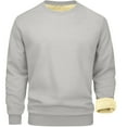 thumbnail image 5 of Zimjoy Men's Crewneck Sweatshirt Thermal Sherpa Lined Sweatshirts Men Long Sleeve Basic Thick Winter Pullover Sweatshirts Casual Heavyweight Fleece Sweater, Light Gray L, 5 of 6