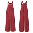 thumbnail image 6 of Items under $5 asdoklhq Womens Plus Capris,Women's Floral Prints Straps Wide Leg with Pockets Vintage Jumpsuit, 6 of 7