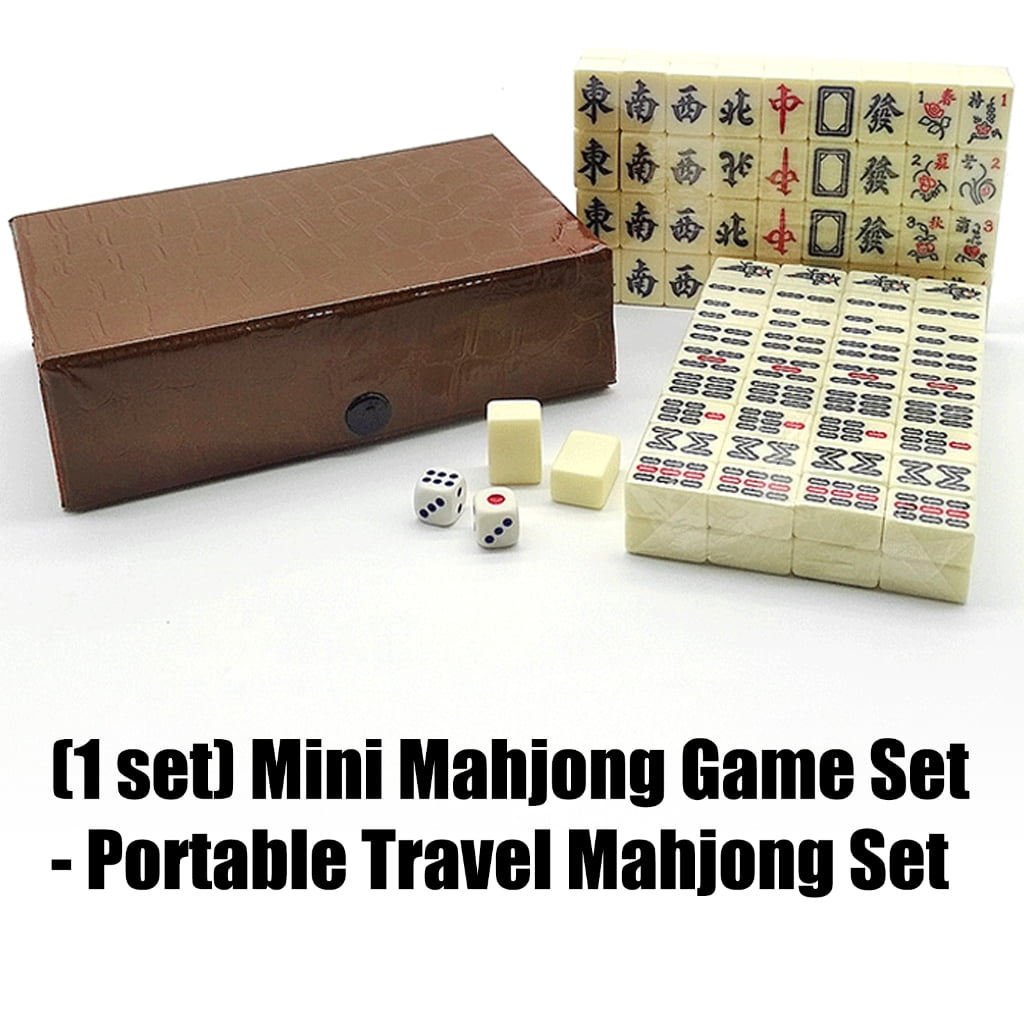 Zeiwohndc Compact Travel Mahjong Set With Complete Accessories For On The Go