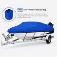 thumbnail image 2 of Seamander V-Hull Pro Bass Waterproof Boat Cover, 600 Denier Heavy Duty, Fits 12'-14'L Boats, Trailerable, Blue, 2 of 7