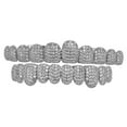 thumbnail image 2 of Parrilla de dientes Parrilla de boca de Hip Hop Parrilla de diamante de dientes brillantes Parrilla chapada para club Plata, 2 of 8