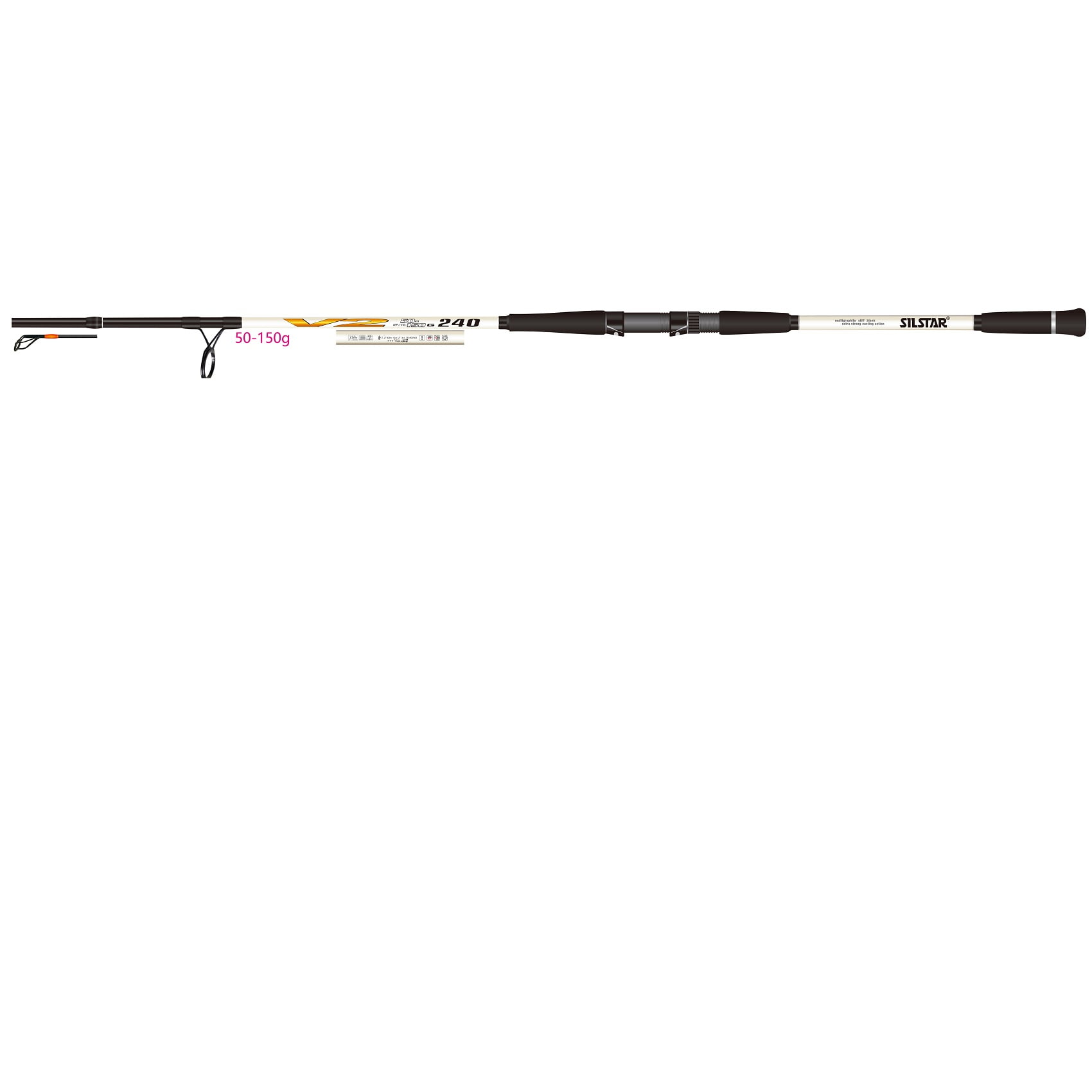 Caña Multigraphite V2 2.40Metros 2Tramos Accion50-150 267Grs
