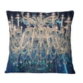 thumbnail image 2 of Designart Blue Vintage Crystal Chandelier - Flower Throw Pillow - 16x16, 2 of 5