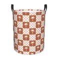 thumbnail image 2 of Goofa Brown Palms Printed Circular Hamper,Laundry Basket with Handles,Storage Baskets Foldable,Large Capacity Laundry Hamper-Small, 2 of 8