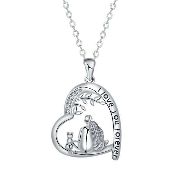 Gifts for Mom/Grandma Nana/Daughter Best Gifts for Women Heart Pendant Necklace Engraved ''I Love You Forever''Jewelry Mother Day Birthday Gifts for Mother