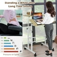 thumbnail image 2 of Giantex Mobile Stand up Computer Desk, Rolling Standing Laptop Cart w/2 Tilting Desktops & Sitting or Standing Modes, 2 of 8