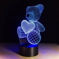 thumbnail image 6 of YSITIAN Creative 3D Visual illusion LED Lamp Bear Shape Night Lamp Best Gift For boys Acrylic Table Night light Furniture Decorative F1116-164, 6 of 8