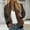 Brown, variant on Women 2024 Fashion Bomber Jacket,Causal Classic Zip Up Coats Long Sleeve Stand Collar Fall Winter Jackets Lightweight Color Block Outerwear