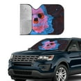 thumbnail image 4 of XMXY Car Sun Shade Windshield, Romantic Love Skeleton Illustration Automotive Front Window Sun Visor for Cars SUV Trucks, Medium Size, 4 of 8