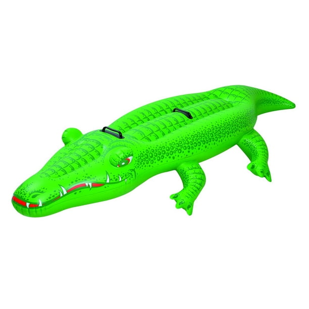 Inflatable Green Crocodile Rider Swimming Pool Float Toy, 78.5-Inch ...