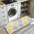 thumbnail image 3 of Yellow and Gray Geometric Quatrefoil Pattern Kitchen Rug Mat,Kitchen Runner Rugs Non Skid Washable,Decorative Kitchen Floor Mats for Kitchen,Sink,Laundry,17"x47.2", 3 of 7