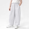 thumbnail image 2 of Atogsazn Toddler Boys Wide Leg Athletic Pants Kids Casual Loose Fit Elastic Waist Sweatpant with Pocket Trouser Beige 3-4 Years Fashion, 2 of 7