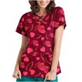 thumbnail image 2 of Puntoco Mujeres Camisetas de manga corta Uniforme de trabajo Día de San Valentín Blusa de bolsillo impresa Puntoco Puntoco-2249, 2 of 5