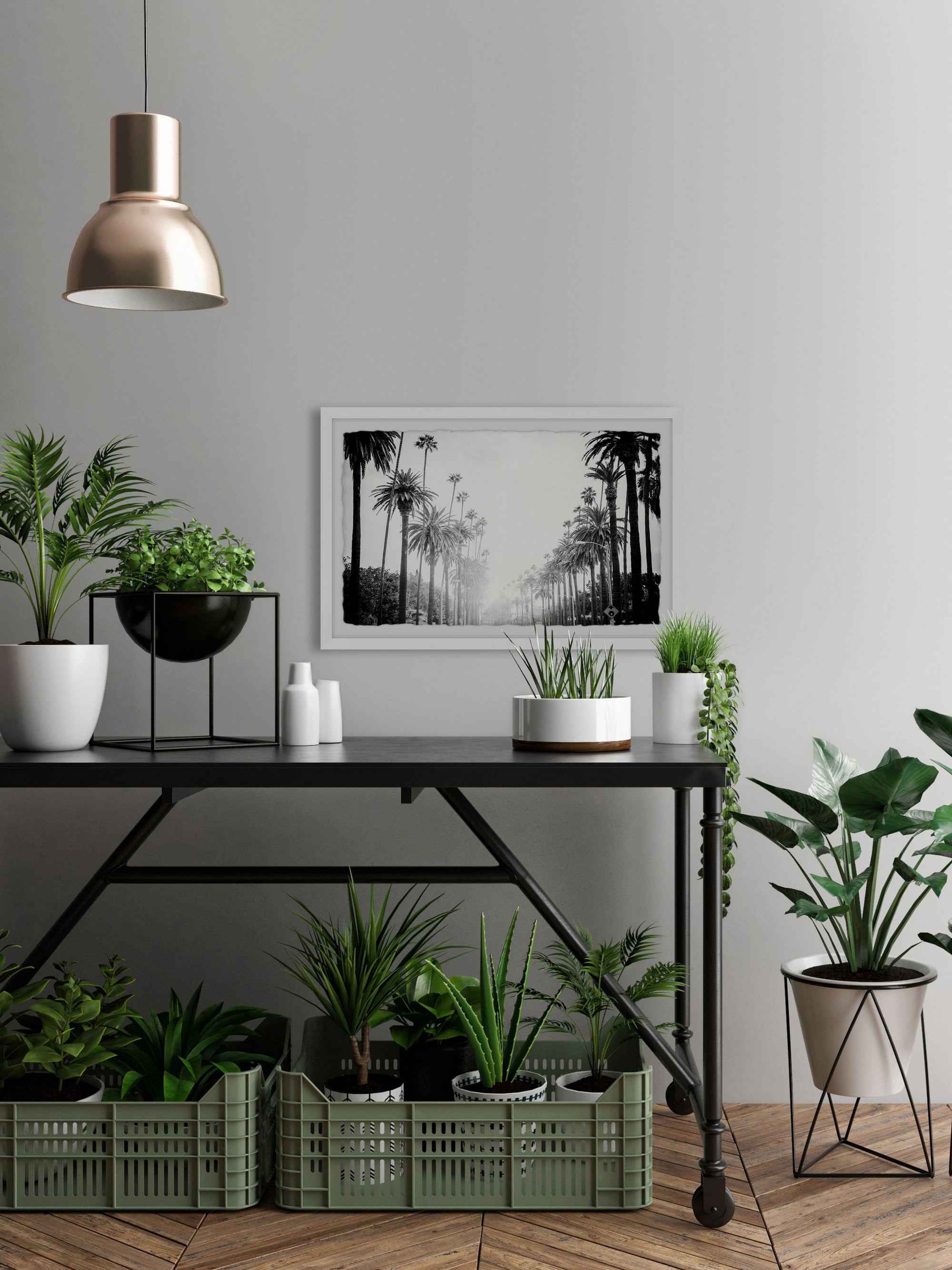Marmont Hill Line of Palm Trees Framed Wall Art