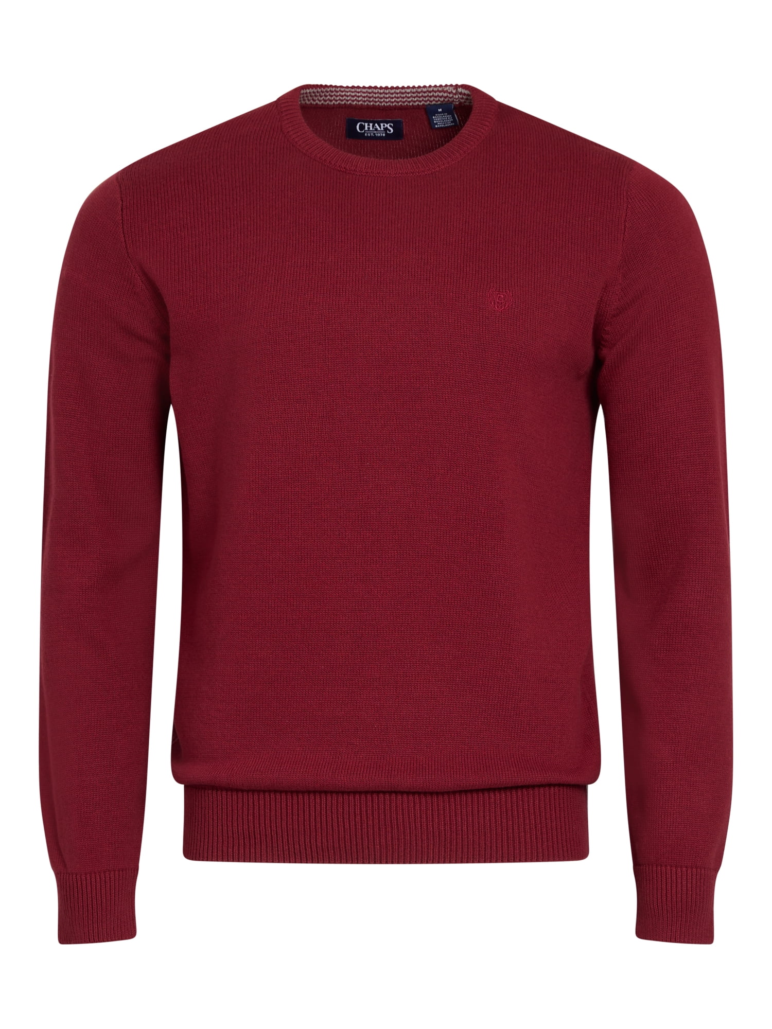 Chaps Men's & Big Men's Solid Cotton Crewneck Sweater, Sizes S-2XL