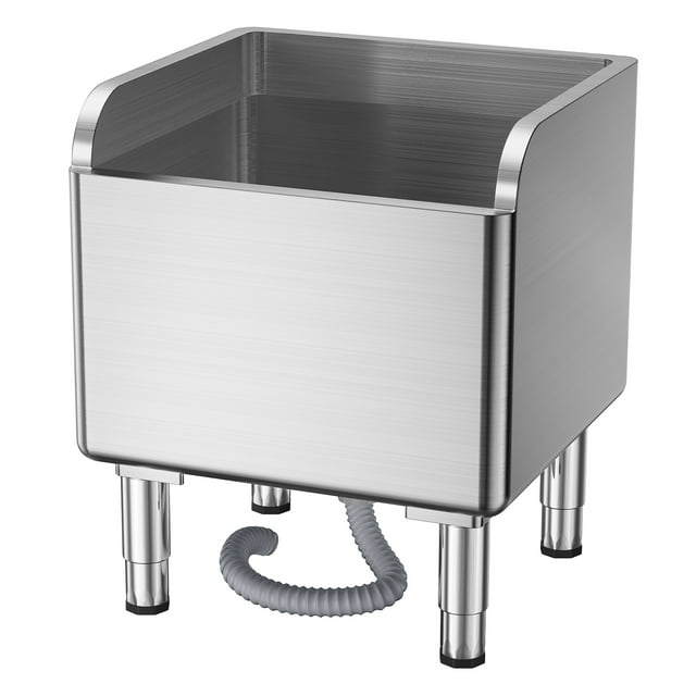 Thehsnt Évier Incliné, Évier à Vadrouille de Sol, Évier à Vadrouille Commercial, Bassin de Service en Acier Inoxydable, Évier à Vadrouille pour Cuisine (45x41x55cm)