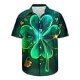 thumbnail image 4 of VBTAPA Hawaiian Shirt for Men St. Patrick's Day Button Down Beach Shirts Irish Clover Short Sleeve Holiday Shirts 50% Percent Off Deals Today Green M, 4 of 5