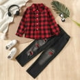 thumbnail image 2 of Futezty Toddler Boys Girls Clothes Fall Winter Outfit Sets, Baby Boy Girl Outfits Long Sleeve Crew Neck Button Down Pocket 6M 12M 18M 2T 3T 2 PC Everyday, 2 of 6