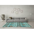 thumbnail image 3 of Ahgly Company Indoor Round Abstract Light Blue Modern Area Rugs, 7' Round, 3 of 4