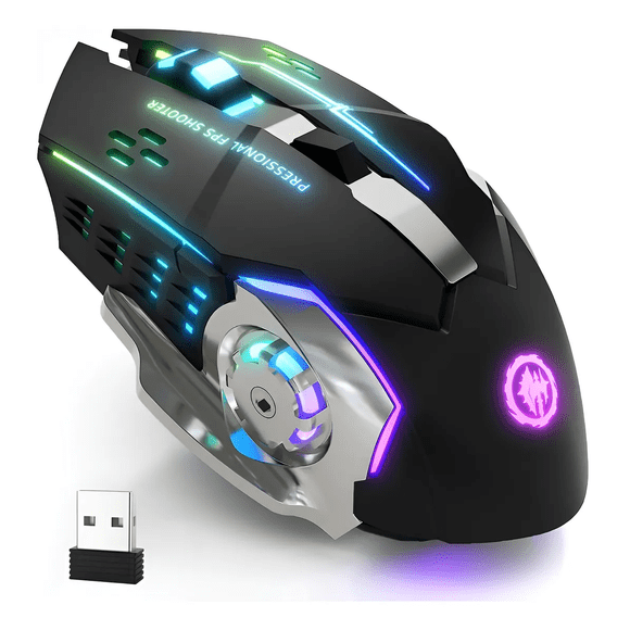 Mouse Inalambrico Gamer Ergonomico 2.4g Bt Dual Modos Raton Xtellar negro