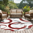 thumbnail image 5 of Round Rugs 8 Ft, Red Grey Non Slip Area Rugs for Kitchen Bedroom Entryway, Geometric Circle Modern Abstract Simple Art Washable Carpet Runner Rug Floor Mats for Bedroom Home Decor, 5 of 9