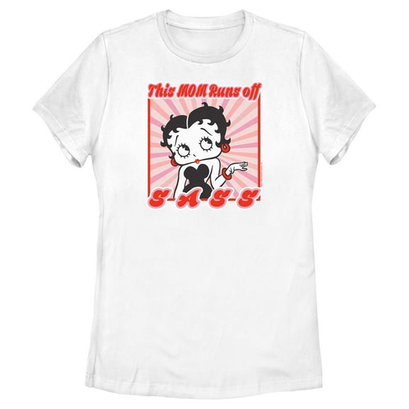 Women's Betty Boop This Mom Runs Off Sass Graphic Tee White Medium