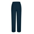 thumbnail image 4 of Aofany Mens Elastic Waist Pants Solid Color Breathable Loose Casual Trousers Drawstring Straight Pants, 4 of 5
