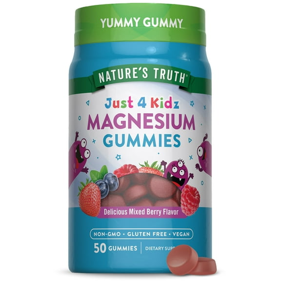 Magnesium Gummies | 50 Count | For Kids | Mixed Berry Flavor | by Nature's Truth