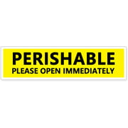 Perishable Shipping Stickers for Packing,Fluorescent Yellow Shipping Lables Stickers,4x1 Inch,500 Pcs Per Roll
